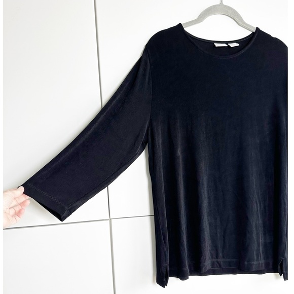 Chicos Travelers Black Pullover Top Size 2 (12-14)
3/4 sleeves - Picture 2 of 6